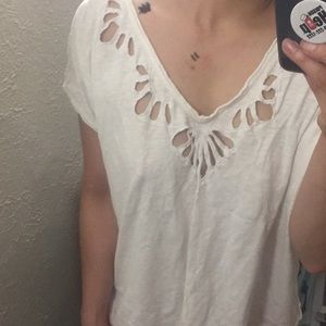 Free people tee w cute cut outs